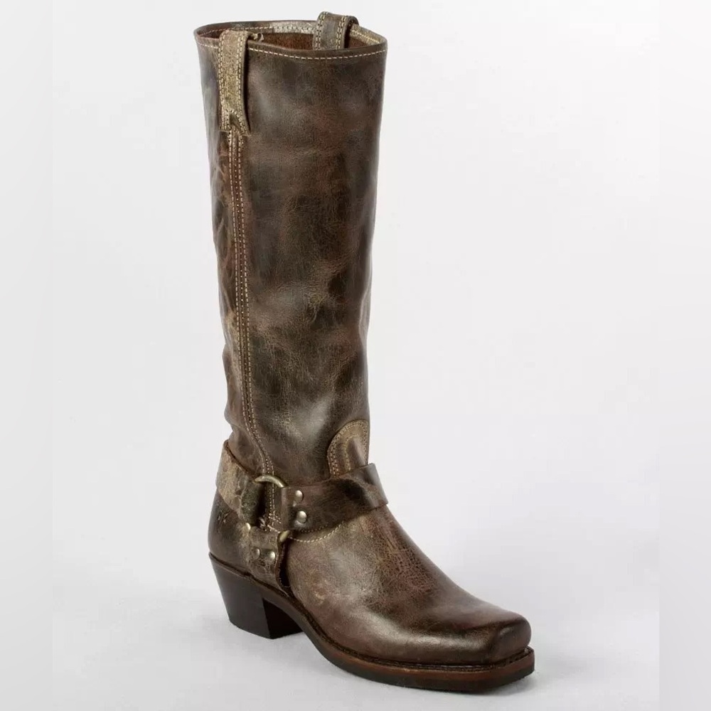 Frye Harness 15R Leather Boots in Chocolate - Picture 2 of 13